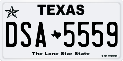 TX license plate DSA5559