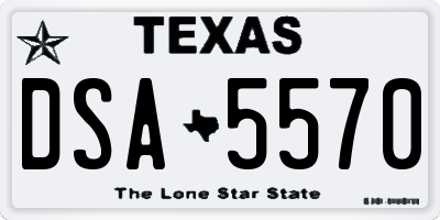TX license plate DSA5570