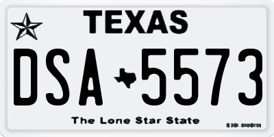 TX license plate DSA5573
