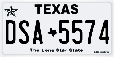 TX license plate DSA5574