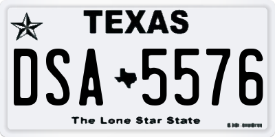 TX license plate DSA5576