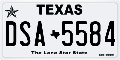 TX license plate DSA5584