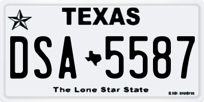TX license plate DSA5587