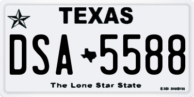 TX license plate DSA5588