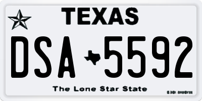 TX license plate DSA5592
