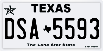 TX license plate DSA5593