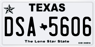 TX license plate DSA5606