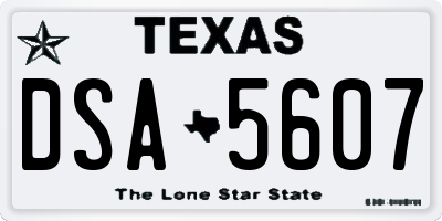 TX license plate DSA5607
