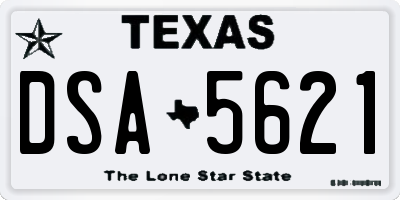 TX license plate DSA5621