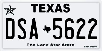 TX license plate DSA5622