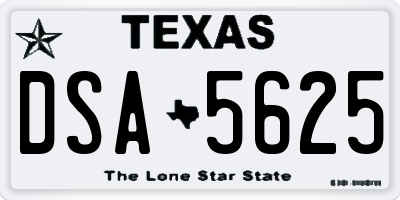 TX license plate DSA5625