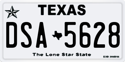 TX license plate DSA5628