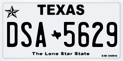 TX license plate DSA5629