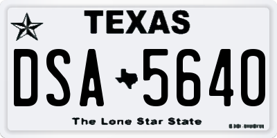 TX license plate DSA5640