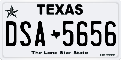 TX license plate DSA5656