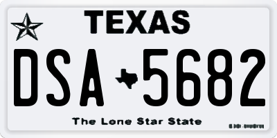 TX license plate DSA5682