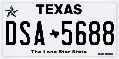 TX license plate DSA5688