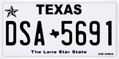TX license plate DSA5691