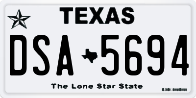 TX license plate DSA5694