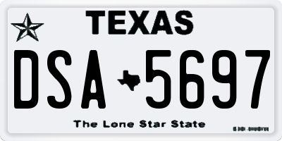 TX license plate DSA5697