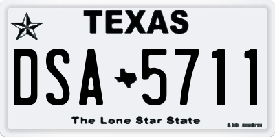 TX license plate DSA5711