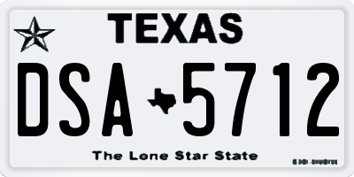 TX license plate DSA5712