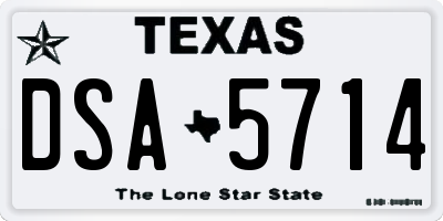 TX license plate DSA5714