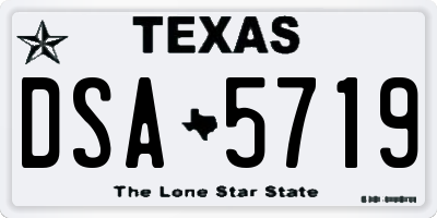 TX license plate DSA5719