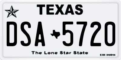TX license plate DSA5720