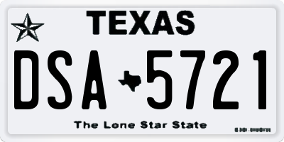 TX license plate DSA5721