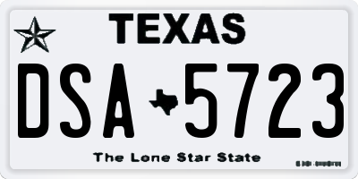 TX license plate DSA5723