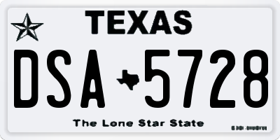 TX license plate DSA5728
