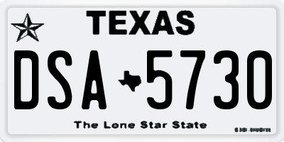 TX license plate DSA5730