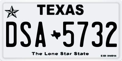 TX license plate DSA5732