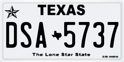TX license plate DSA5737