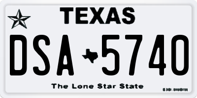 TX license plate DSA5740