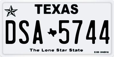 TX license plate DSA5744