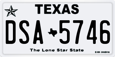 TX license plate DSA5746