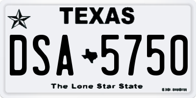 TX license plate DSA5750