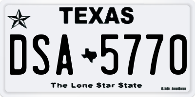 TX license plate DSA5770