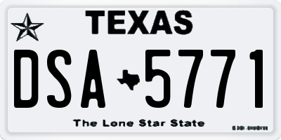 TX license plate DSA5771