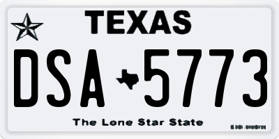 TX license plate DSA5773