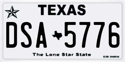 TX license plate DSA5776