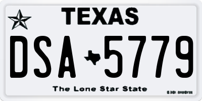 TX license plate DSA5779