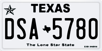 TX license plate DSA5780