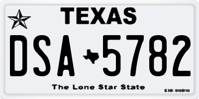 TX license plate DSA5782