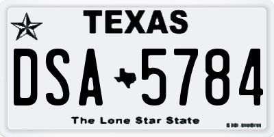 TX license plate DSA5784