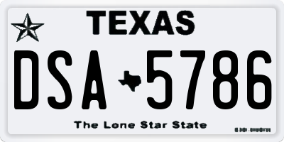 TX license plate DSA5786