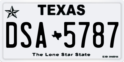 TX license plate DSA5787