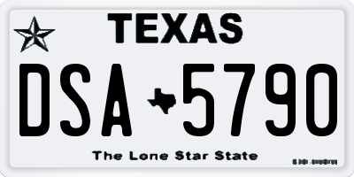 TX license plate DSA5790